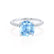 LIVELY - Cushion Aqua Spinel 950 Platinum Petite Hidden Halo Pavé Shoulder Set Ring