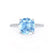 LIVELY - Cushion Aqua Spinel 950 Platinum Petite Hidden Halo Pavé Shoulder Set Ring