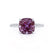 LIVELY - Cushion Alexandrite 18k White Gold Petite Hidden Halo Pavé Shoulder Set Ring