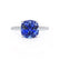 LIVELY - Cushion Blue Sapphire 950 Platinum Petite Hidden Halo Pavé Shoulder Set Ring