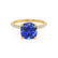 LIVELY - Cushion Blue Sapphire 18k Yellow Gold Petite Hidden Halo Pavé Shoulder Set Ring