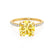 LIVELY - Cushion Yellow Sapphire 18k Yellow Gold Petite Hidden Halo Pavé Shoulder Set Ring