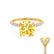 LIVELY - Cushion Yellow Sapphire 18k Yellow Gold Petite Hidden Halo Pavé Shoulder Set Ring