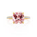 LIVELY - Cushion Champagne Sapphire 18k Yellow Gold Petite Hidden Halo Pavé Shoulder Set Ring