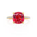 LIVELY - Cushion Ruby 18k Yellow Gold Petite Hidden Halo Pavé Shoulder Set Ring