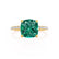 LIVELY - Cushion Emerald 18k Yellow Gold Petite Hidden Halo Pavé Shoulder Set Ring