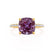 LIVELY - Cushion Alexandrite 18k Yellow Gold Petite Hidden Halo Pavé Shoulder Set Ring