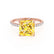 LIVELY - Princess Yellow Sapphire 18k Rose Gold Petite Hidden Halo Pavé Shoulder Set Ring