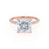 LIVELY - Princess Lab Diamond 18k Rose Gold Petite Hidden Halo
