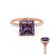 LIVELY - Princess Alexandrite 18k Rose Gold Petite Hidden Halo Pavé Shoulder Set Ring