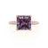 LIVELY - Princess Alexandrite 18k Rose Gold Petite Hidden Halo Pavé Shoulder Set Ring