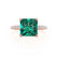 LIVELY - Princess Emerald 18k Rose Gold Petite Hidden Halo Pavé Shoulder Set Ring