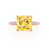 LIVELY - Princess Yellow Sapphire 18k Rose Gold Petite Hidden Halo Pavé Shoulder Set Ring