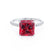 LIVELY - Princess Ruby 950 Platinum Petite Hidden Halo Pavé Shoulder Set Ring