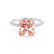 LIVELY - Princess Champagne Sapphire 950 Platinum Petite Hidden Halo Pavé Shoulder Set Ring