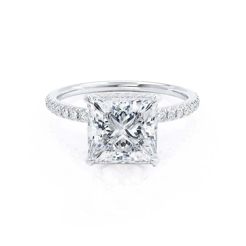 LIVELY - Princess Lab Diamond 950 Platinum Petite Hidden Halo