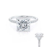 LIVELY - Princess Lab Diamond 950 Platinum Petite Hidden Halo