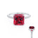 LIVELY - Princess Ruby 950 Platinum Petite Hidden Halo Pavé Shoulder Set Ring