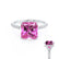 LIVELY - Princess Pink Sapphire 950 Platinum Petite Hidden Halo Pavé Shoulder Set Ring