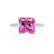 LIVELY - Princess Pink Sapphire 950 Platinum Petite Hidden Halo Pavé Shoulder Set Ring