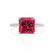 LIVELY - Princess Ruby 950 Platinum Petite Hidden Halo Pavé Shoulder Set Ring