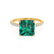 LIVELY - Princess Emerald 18k Yellow Gold Petite Hidden Halo Pavé Shoulder Set Ring