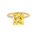 LIVELY - Princess Yellow Sapphire 18k Yellow Gold Petite Hidden Halo Pavé Shoulder Set Ring