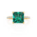 LIVELY - Princess Emerald 18k Yellow Gold Petite Hidden Halo Pavé Shoulder Set Ring