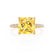 LIVELY - Princess Yellow Sapphire 18k Yellow Gold Petite Hidden Halo Pavé Shoulder Set Ring