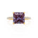 LIVELY - Princess Alexandrite 18k Yellow Gold Petite Hidden Halo Pavé Shoulder Set Ring