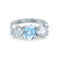 LEANORA - Round Aqua Spinel 950 Platinum Trilogy Engagement Ring Lily Arkwright
