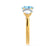 LEANORA - Round Aqua Spinel 18k Yellow Gold Trilogy Engagement Ring Lily Arkwright