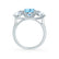 LEANORA - Round Aqua Spinel 950 Platinum Trilogy Engagement Ring Lily Arkwright