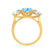LEANORA - Round Aqua Spinel 18k Yellow Gold Trilogy Engagement Ring Lily Arkwright