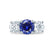 LEANORA - Round Blue Sapphire 18k White Gold Trilogy Engagement Ring Lily Arkwright