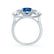 LEANORA - Round Blue Sapphire 18k White Gold Trilogy Engagement Ring Lily Arkwright