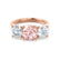 LEANORA - Round Champagne Sapphire 18k Rose Gold Trilogy Engagement Ring Lily Arkwright