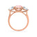 LEANORA - Round Champagne Sapphire 18k Rose Gold Trilogy Engagement Ring Lily Arkwright