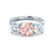 LEANORA - Round Champagne Sapphire 950 Platinum Trilogy Engagement Ring Lily Arkwright