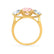 LEANORA - Round Champagne Sapphire 18k Yellow Gold Trilogy Engagement Ring Lily Arkwright