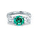 LEANORA - Round Emerald 18k White Gold Trilogy Engagement Ring Lily Arkwright