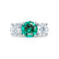LEANORA - Round Emerald 18k White Gold Trilogy Engagement Ring Lily Arkwright