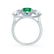 LEANORA - Round Emerald 18k White Gold Trilogy Engagement Ring Lily Arkwright