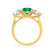 LEANORA - Round Emerald 18k Yellow Gold Trilogy Engagement Ring Lily Arkwright