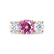 LEANORA - Round Pink Sapphire 18k Rose Gold Trilogy Engagement Ring Lily Arkwright