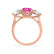 LEANORA - Round Pink Sapphire 18k Rose Gold Trilogy Engagement Ring Lily Arkwright