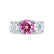 LEANORA - Round Pink Sapphire 18k White Gold Trilogy Engagement Ring Lily Arkwright