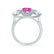 LEANORA - Round Pink Sapphire 950 Platinum Trilogy Engagement Ring Lily Arkwright