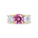 LEANORA - Round Pink Sapphire 18k Yellow Gold Trilogy Engagement Ring Lily Arkwright