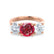 LEANORA - Round Ruby 18k Rose Gold Trilogy Engagement Ring Lily Arkwright